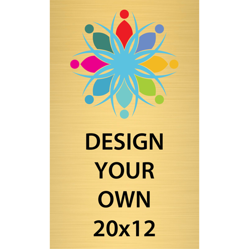 Vertical Full Color Brass Signs 20" x 12"