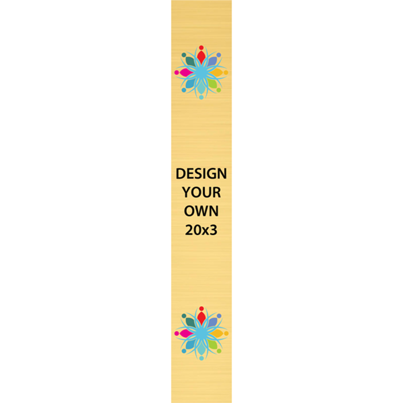 Vertical Full Color Brass Signs 20" x 3"