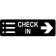 Check-In Right 3" x 10" Arrow Sign
