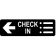 Check-In Left 3" x 10" Arrow Sign