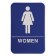 Blue Women's 9" x 6" ADA Braille Restroom Sign