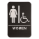 Black Handicap ADA Braille Women's Restroom Sign