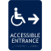  Handicap Accessible Entrance Right Arrow 9" x 6" ADA Sign 