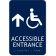 Handicap Accessible Entrance Ahead Arrow 9" x 6" ADA Sign