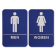 Blue 9" x 6" ADA Braille Men's & Women's Restroom Sign Set