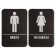 Black 9" x 6" ADA Braille Men's & Women's Restroom Sign Set
