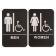 Black 9" x 6" ADA Braille Men's & Women's Handicap Restroom Sign Set
