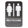 Brown 9" x 6" Unisex ADA Braille Restrooms Sign