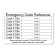Emergency Code Horizontal Wallet Reference Card