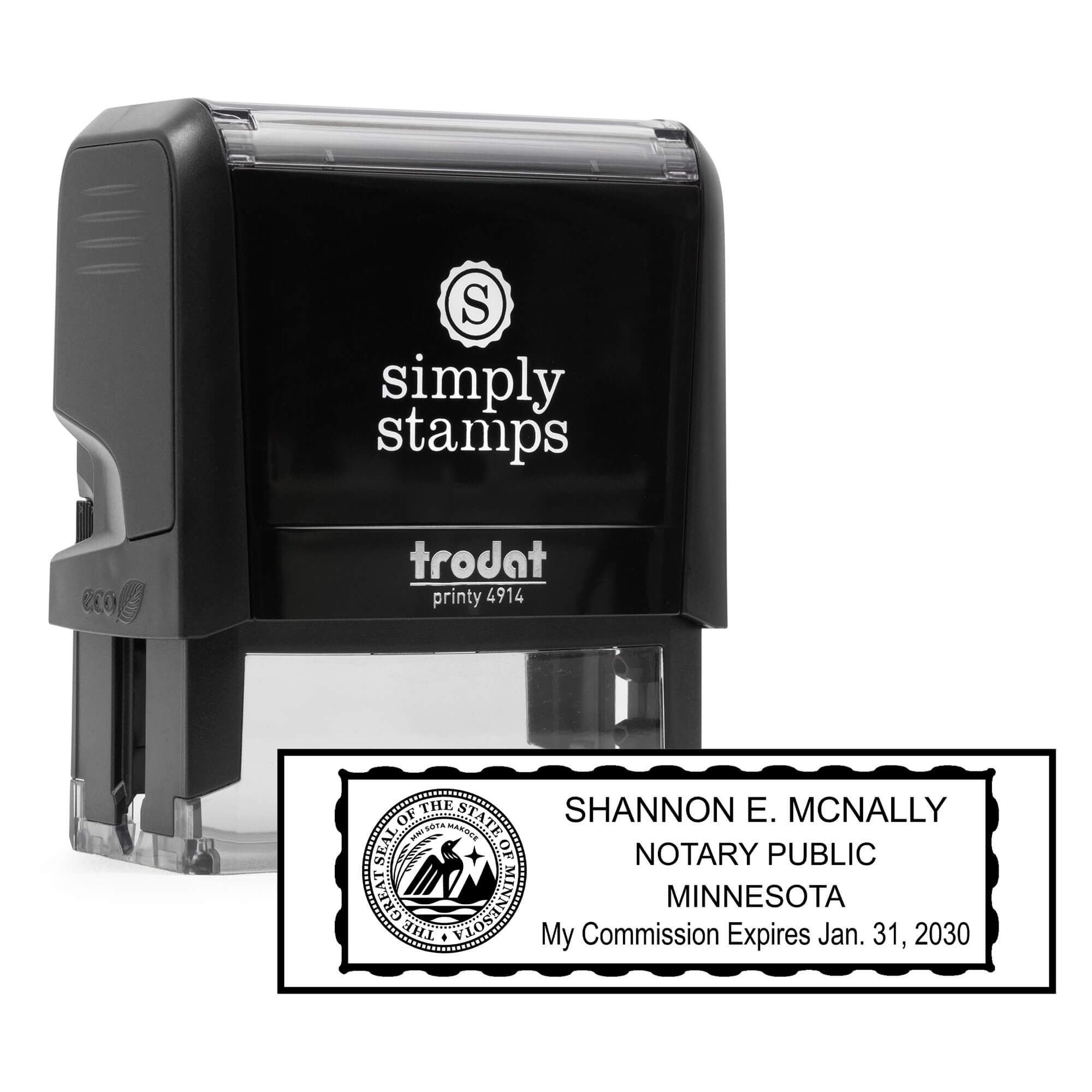 Minnesota Notary Seal Stamp Body and Design