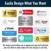 12 examples of full-color personalized name tags with and without logos