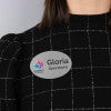 Magnetic Oval Name Tag on business attire 