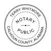 Round Alabama Notary Stamp or Embosser - impression example in black ink