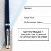 Connecticut Rectangular Notary Seal Impression on White Paper
