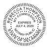 Delaware Notary Public Round Stamp Seal impression in black ink example
