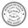 New Jersey Round Notary Seal Impression- Available in stamp or embosser