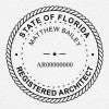 The stamp impression of the State of Florida Architect