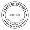 A close-up on the State of Georgia Architect Seal