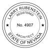A close-up of the State of Nevada Architect stamp impression