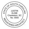 A close-up on the State of South Carolina Architect Seal