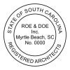 A close-up on the State of South Carolina Architectural Firm Seal