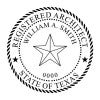 State of Texas architect seal template with star design.  