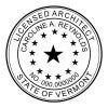 A close-up on the State of Vermont Architect Seal