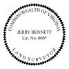 A close-up on State of Virginia Land Surveyor Seal