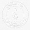 Treble Clef Music Symbol Embosser impression on grey paper