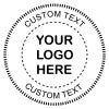 The impression made by the Custom Text Logo Embosser