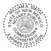 New Mexico Notary Pink Seal - Round Design Imprint Example
