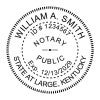Kentucky With State at Large Round Notary Seal impression in black ink