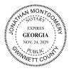 Georgia Notary Impression with Expiration Round Stamp in black ink