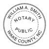 Impression of the North Carolina Notary Round Stamp in black ink