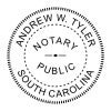 South Carolina Round Notary Stamp impression in black ink