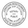 Impression of Washington State notary stamp impression in black ink