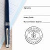 Another example of the Massachusetts Notary Pink Stamp - Round impression on white paper