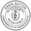 Impression only of the Massachusetts Notary Pink Stamp - Round stamp