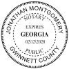 Georgia Notary with Expiration Round Seal Embosser Impression