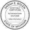 Michigan Notary Round Seal Embosser Impression Only