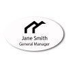 Laser Engraved Oval White Name Tag - 1.75" x 3"