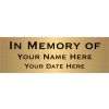 In Memory Brass Sign