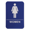 Blue ADA Braille Women's Restroom Sign