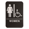 Black Women's Handicap ADA Braille Restroom Sign
