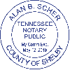 Tennessee Notary Pink Stamp Without Date - Round Design Imprint Example