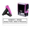 Wisconsin Notary Pink Stamp - Rectangle