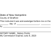 New Hampshire Acknowledgment Notary Stamp Imprint Example