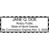 North Dakota Notary Stamp - Rectangular Imprint Example