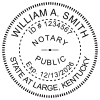 Kentucky Notary Round With Expiration Date - Stamp Imprint