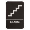Black Stairs ADA Braille Sign